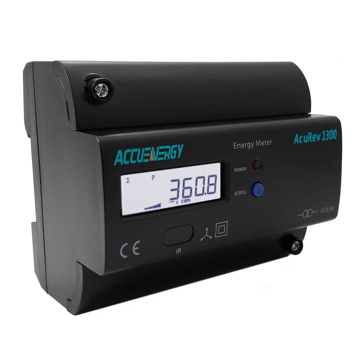 AcuRev 1312-333 - Analizador trifásico a riel DIN compatible con TC de 333mV