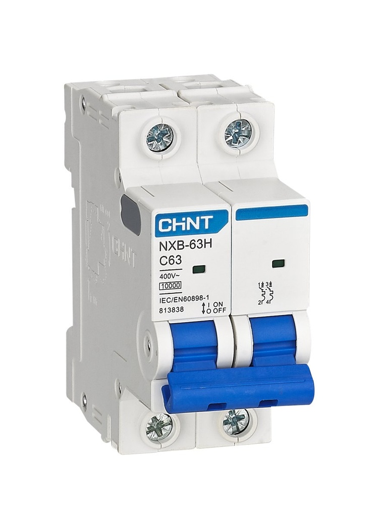 Interruptor automático 1P 2A curva B 6kA riel DIN NXB-63 - Chint