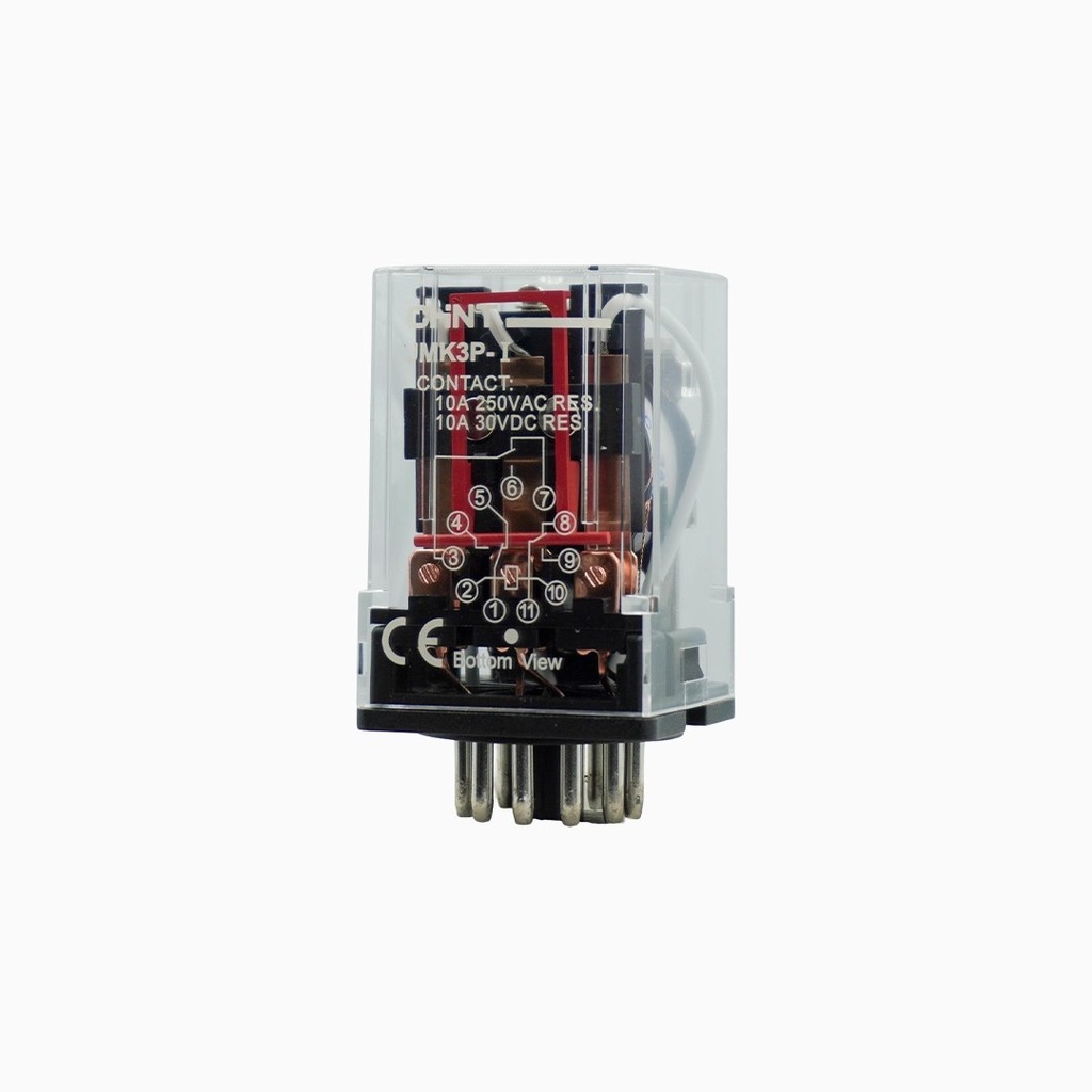 Relé enchufable undecal JMK3P-I 24Vcc 3 inversores 10A - Chint