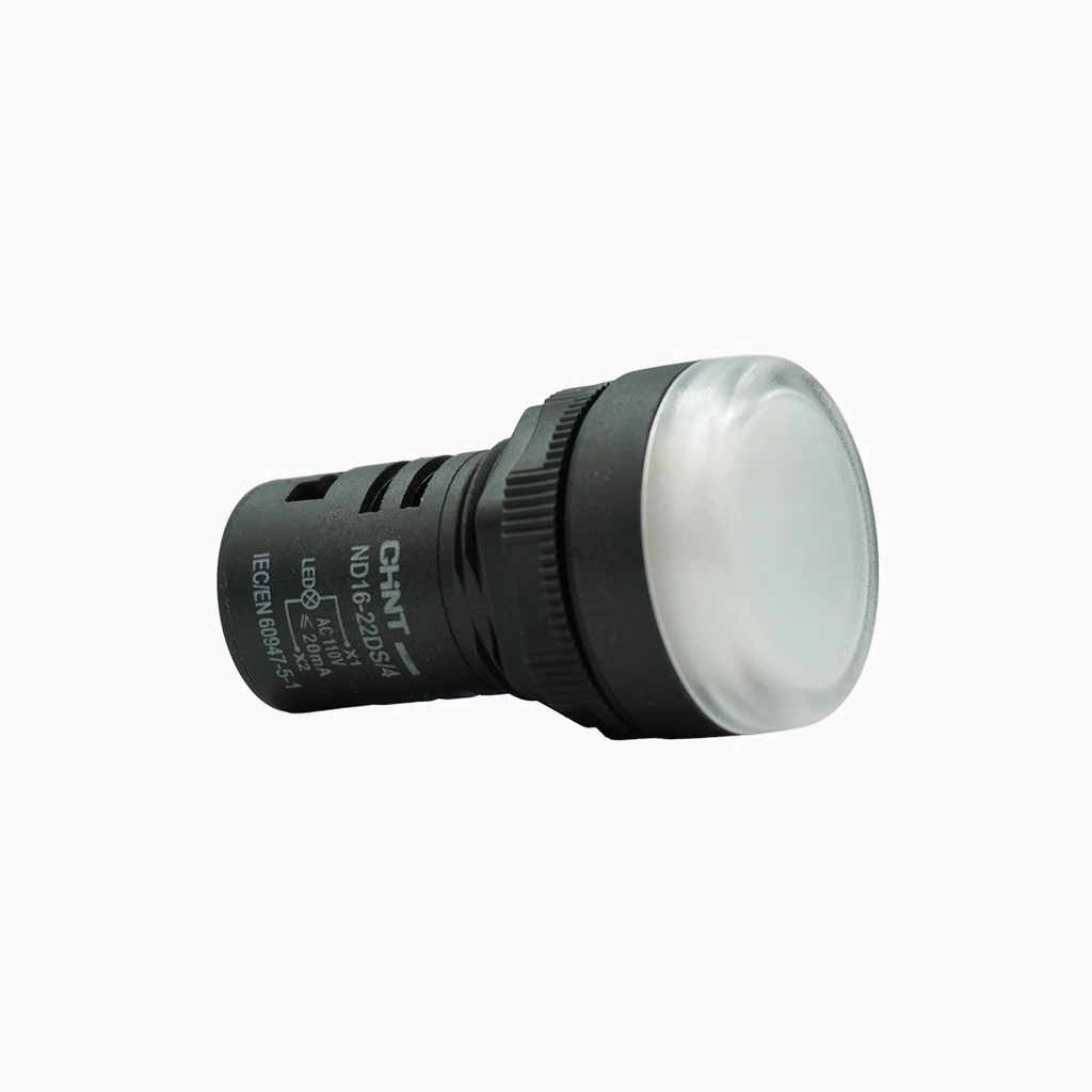 Indicador luminoso LED 22mm 110V blanco, superficie curva - Chint