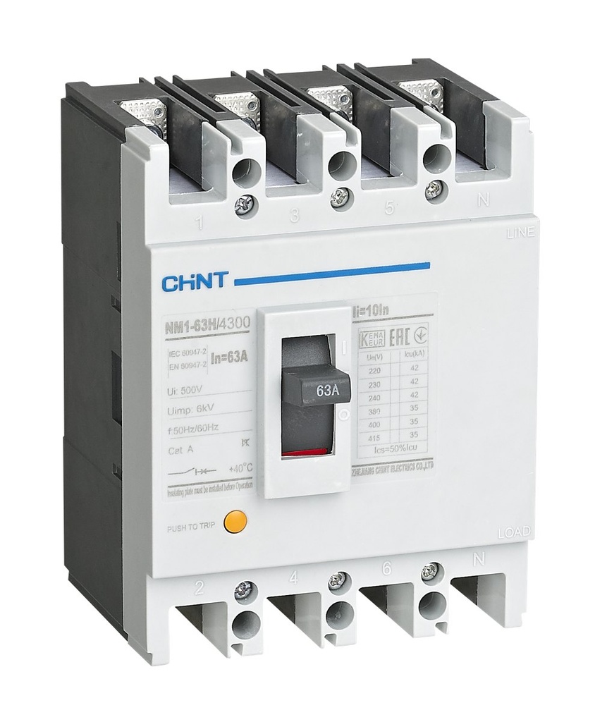 Interruptor NM1-63H 4P 32A 415V 35kA - Chint