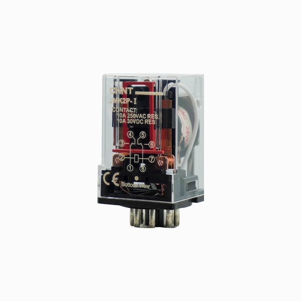 Relé enchufable octal JMK2P-I 24Vca 2 inversores 10A - Chint