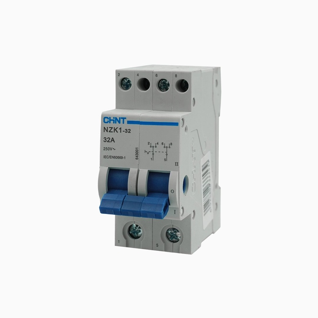 Conmutador de Red NZK1-32 1P 32A 250V AC Posiciones 1-0-2 - Chint
