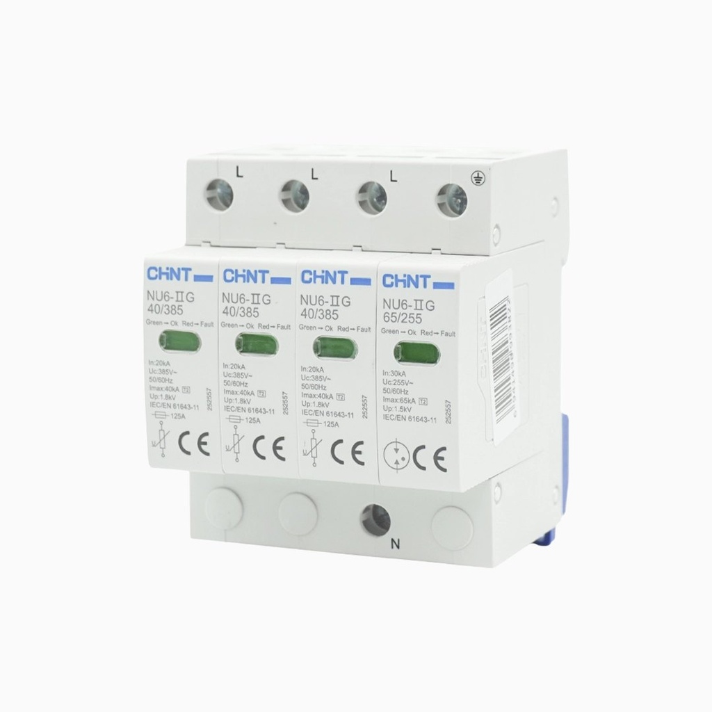 Supresor transientes NU6-II 3P 385V Imax 40kA Up 1,8kV - Chint