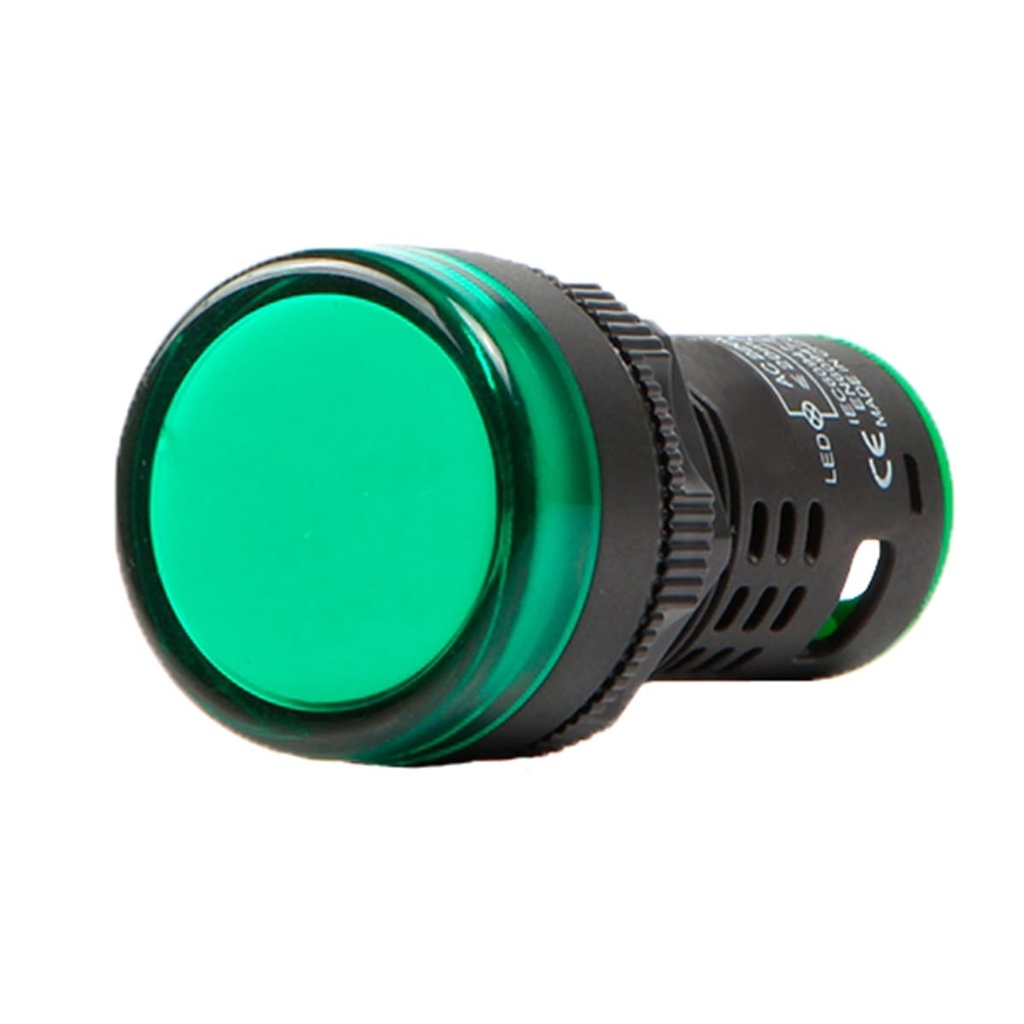 [2502015CH] Luz Piloto LED Verde 22MM 12VAC/DC ND16-22DS/2 - Chint - 2502015CH