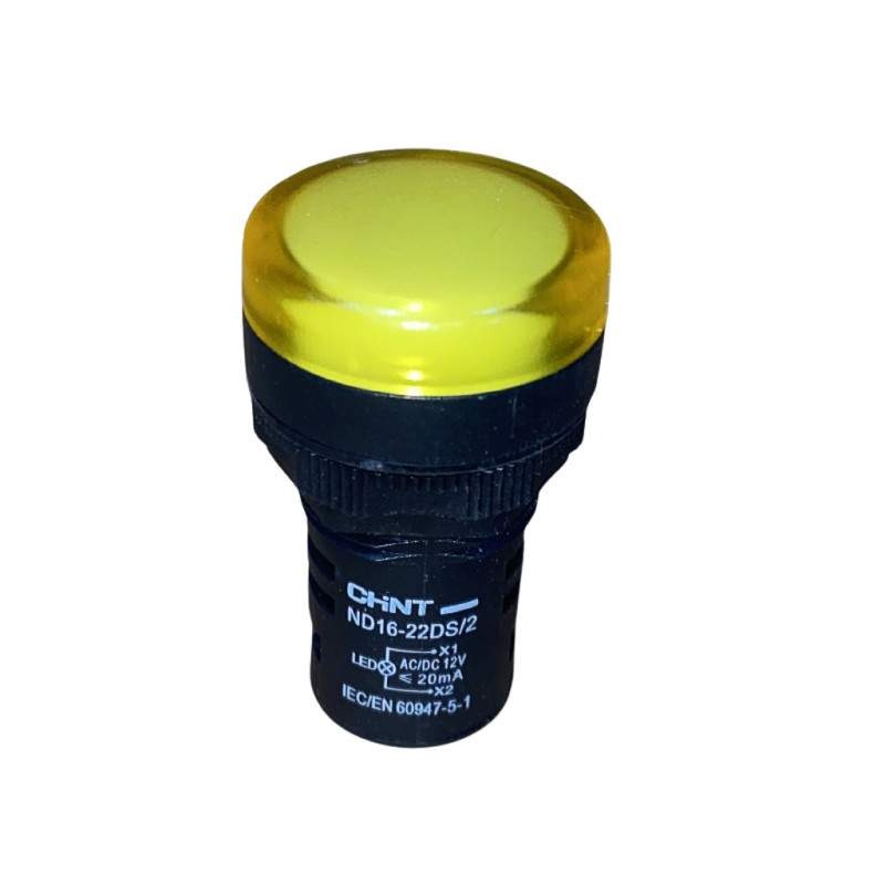[2502017CH] Luz Piloto LED Amarillo 22MM 12VAC/DC ND16-22DS/2 - Chint - 2502017CH
