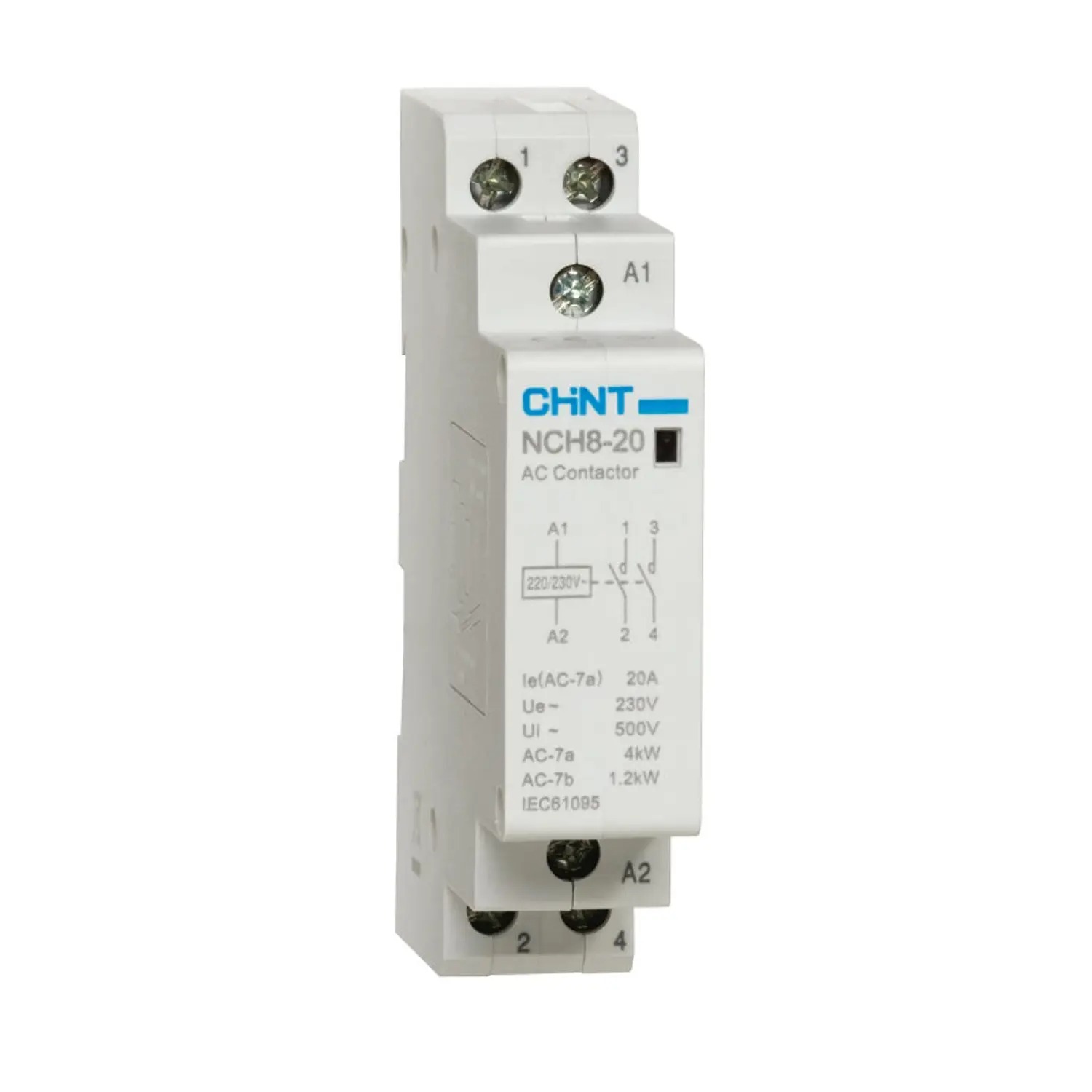 Contactor modular 230 Vac 20A, 4KW AC1, 2NA - Chint - 03010006841CH
