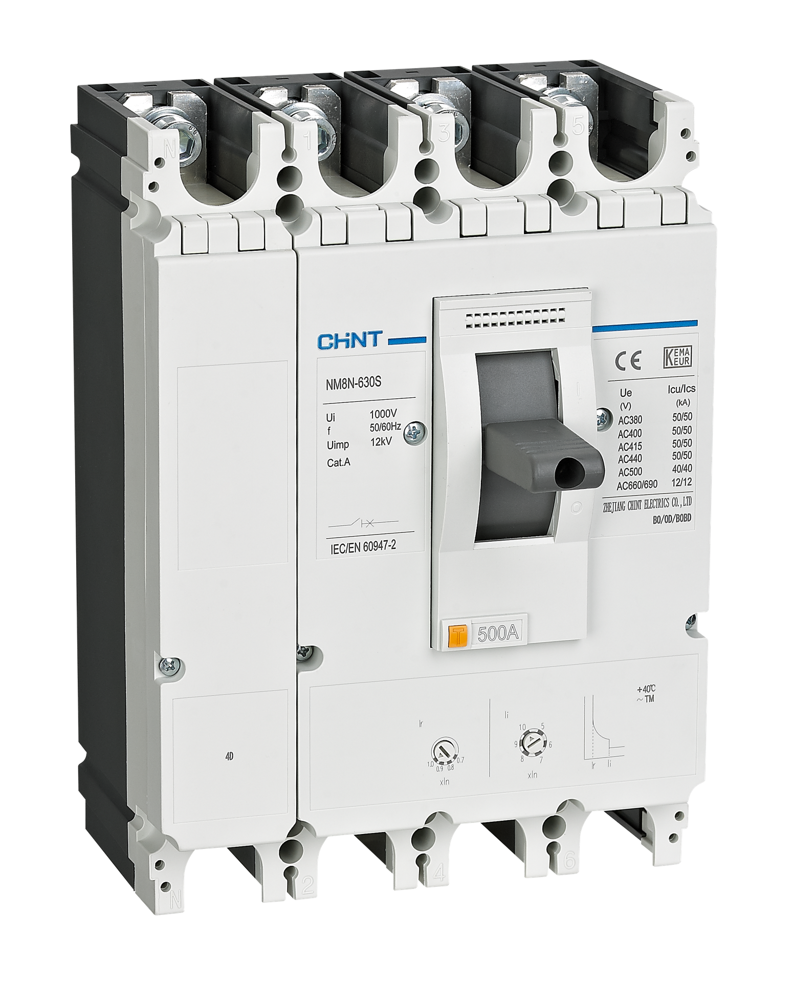 Interruptor Caja Moldeada 4Px800A Regulable Electrónico 0.4-1In 415V 70kA LSIG - CHINT - 070274060800CH