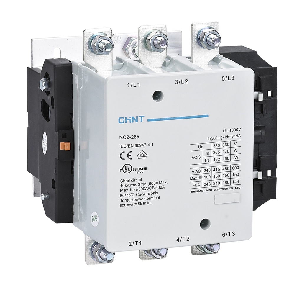 [03013308011CH] Contactor NC2, 330A 3P, 160KW, control 220 Vac - Chint - 03013308011CH