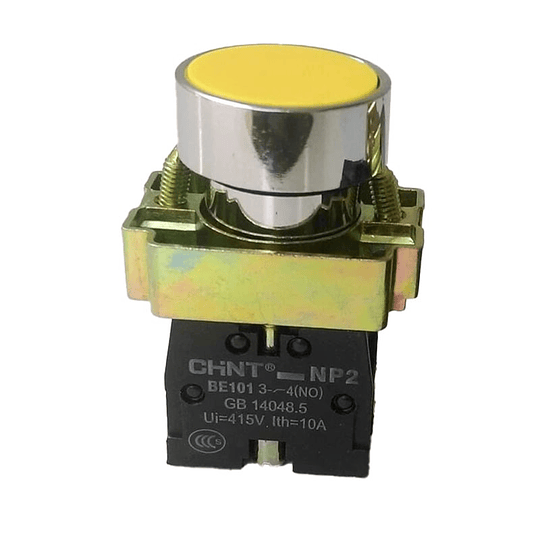 Pulsador Amarillo, metálico, 1NA+1NC, IP40, NP2 - Chint - 2506103CH