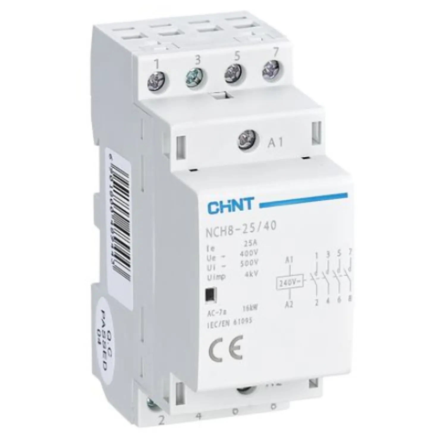Contactor modular 230Vac/Dc 20A, 4KW AC1, 1NA+1NC - Chint - 03010206845CH