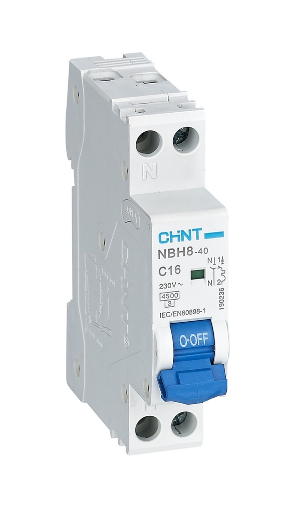 [070351140CH] Interruptor MCB 1P+N 40A 6kA Curva B NBH8 - Chint - 070351140CH