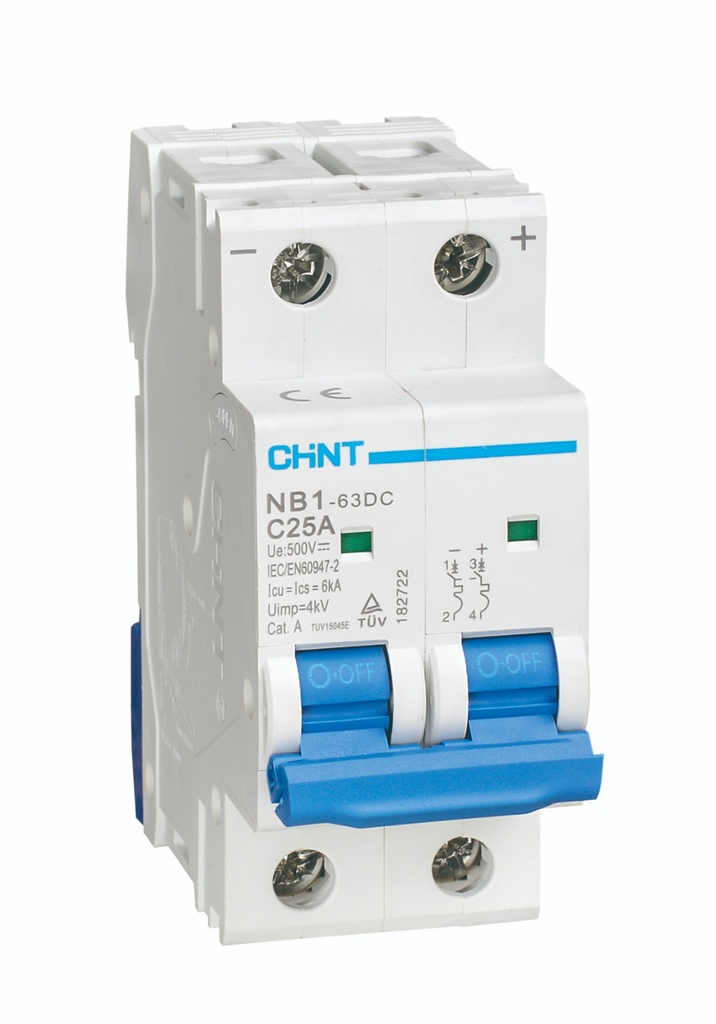 [07032263CH] Interruptor DC 2Px63A 500VDC, Curva C - Chint - 07032263CH