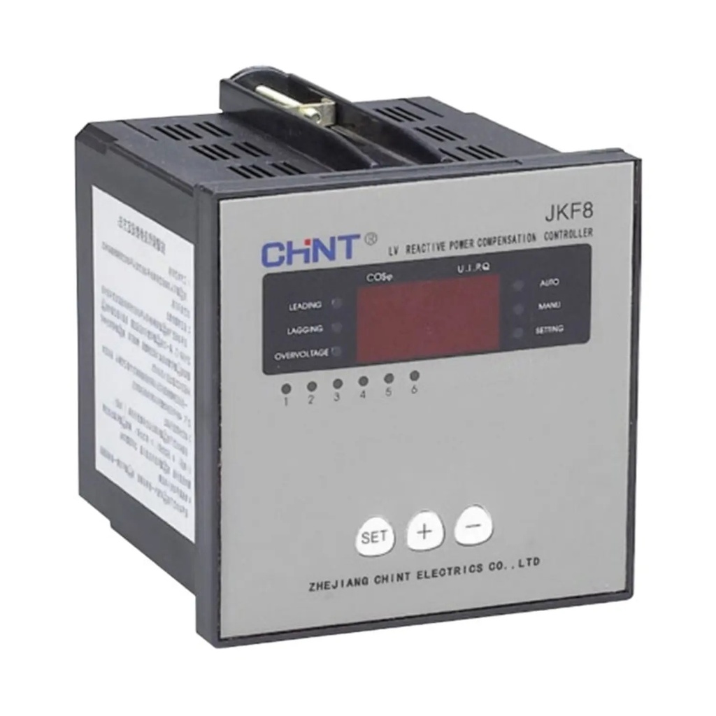 Controlador Factor de Potencia, JKF8 6 pasos, contr. 400Vac, 120x120mm - Chint - 150406CH