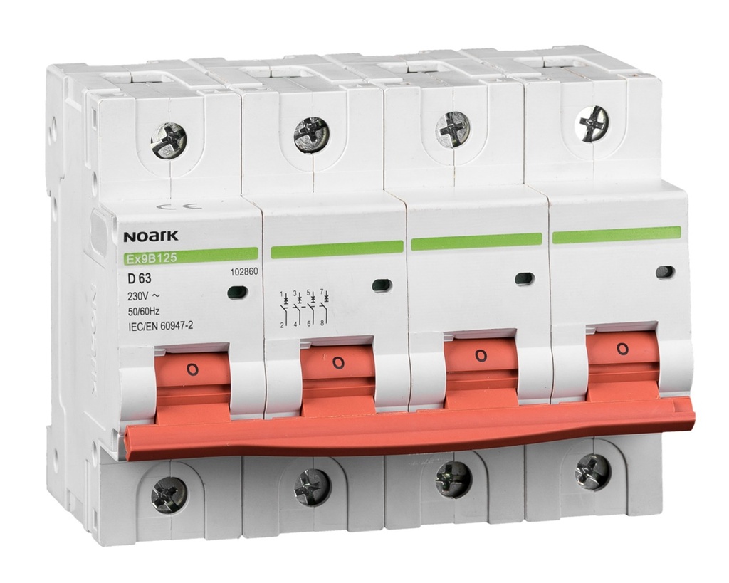 Interruptor automático 4P 40A 25kA Curva D , Norma 947-2 - Chint - 07043440CH