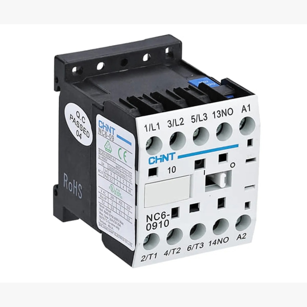 Contactor NC6 3P+1NA, 9A AC3 230/400/690V, bobina 220VAC - Chint - 03040098310CH