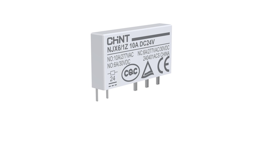 [053706012CH] Mini Relé Interfaz 1NA 1NC 6A Control 12VDC NJX6/1Z - Chint - 053706012CH
