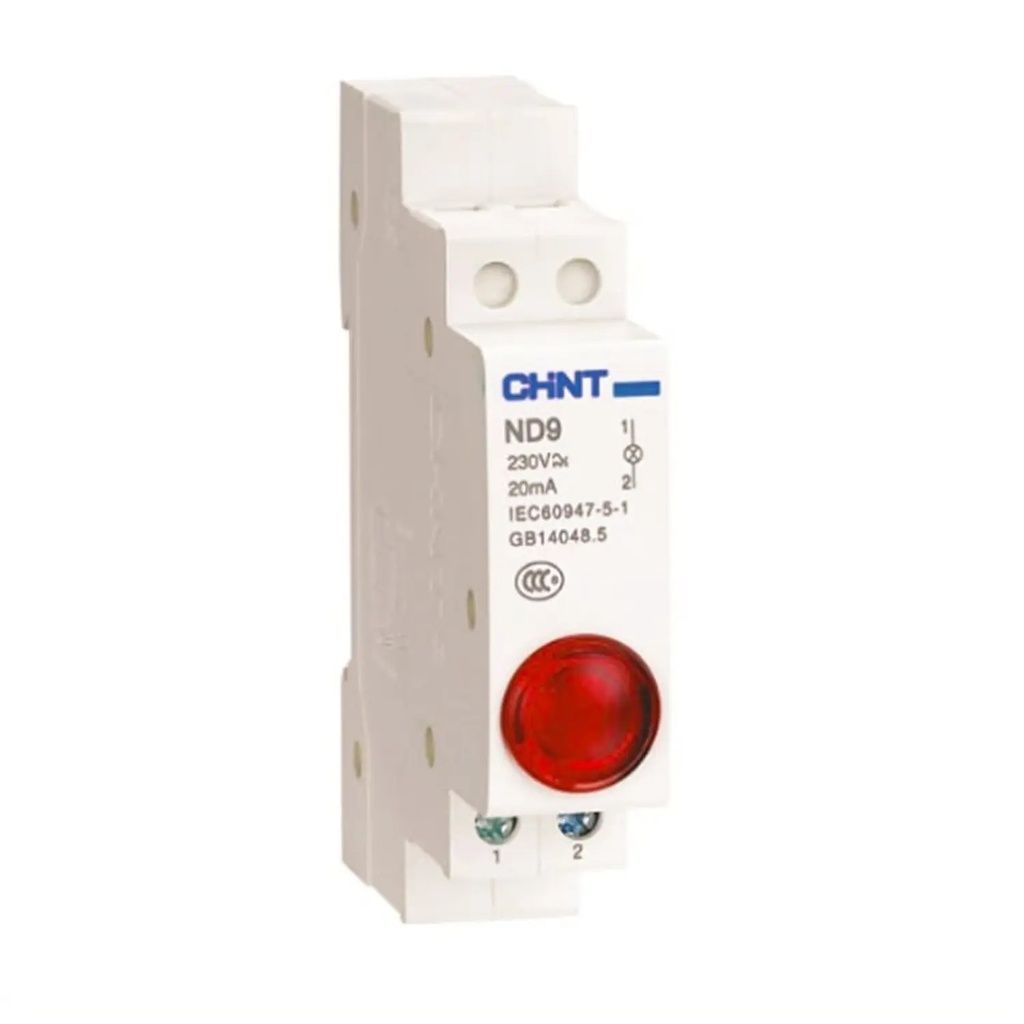 [2507502CH594113] Luz Piloto Riel Din color Rojo 230 Vac/dc, IP20 - Chint - 2507502CH