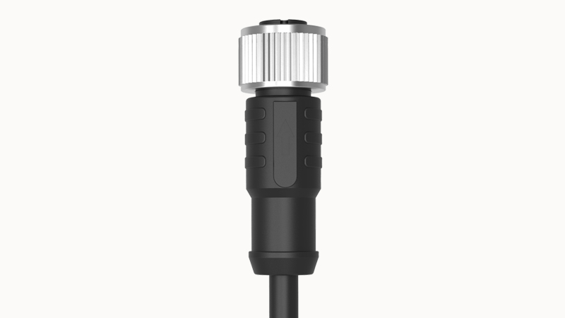 [PM-M12A-04P-FF-SL8B02] Conector Hembra recto M12, 4 pines, 2mts - Degson