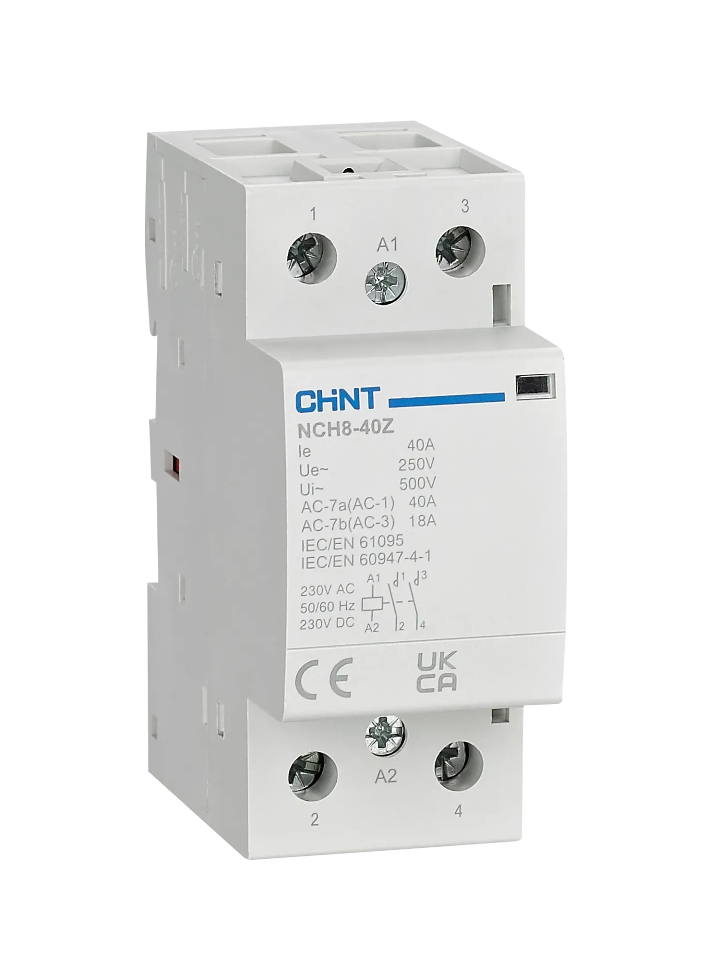 [03010406845CH439108] Contactor modular NCH8 230VAC/DC 40A, 4KW AC1, 1NA+1NC - Chint - 03010406845CH