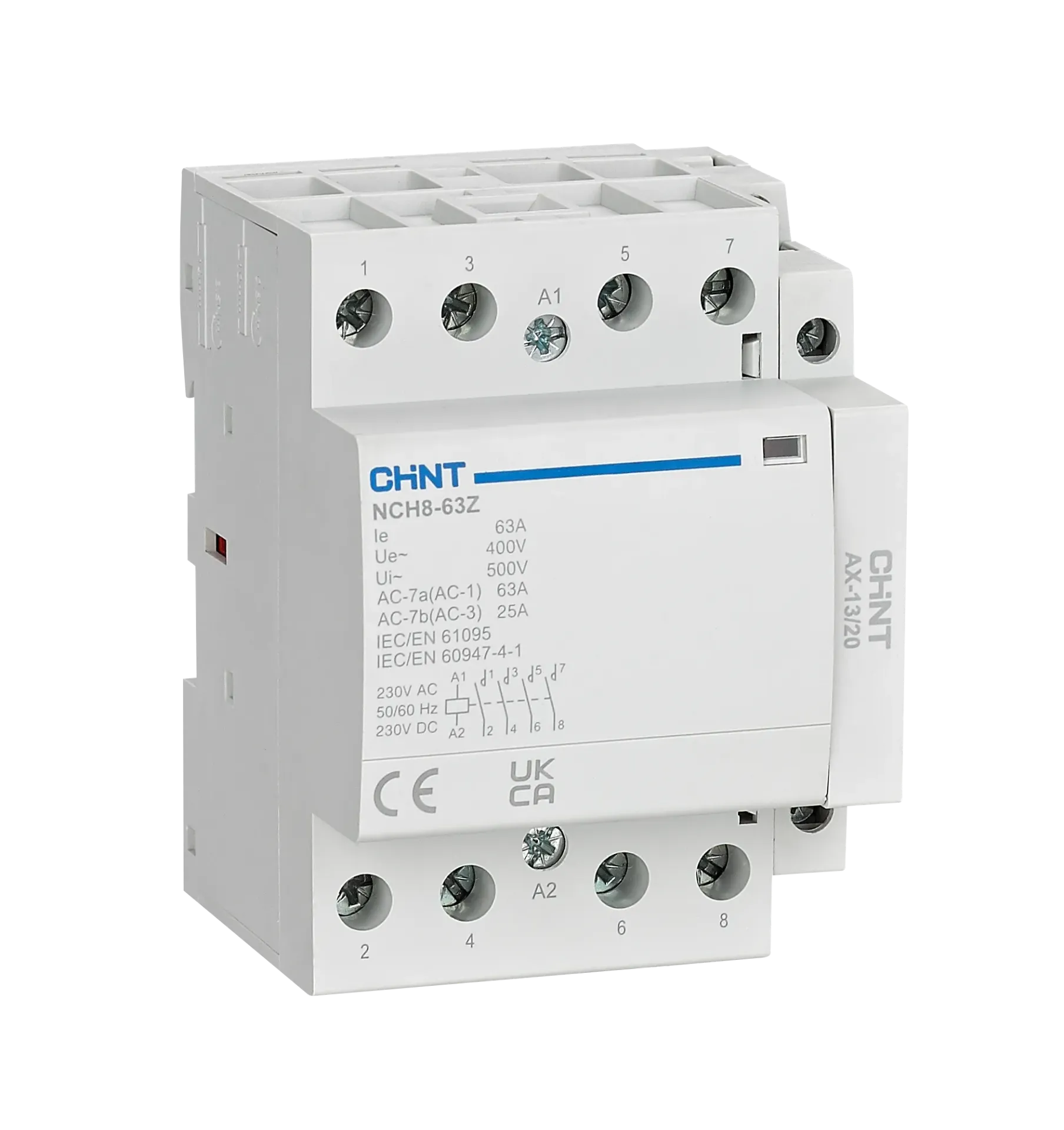 Contactor modular 230Vac 25A, 16KW AC1, 4NA - NCH8 CHINT - 03010006844CH