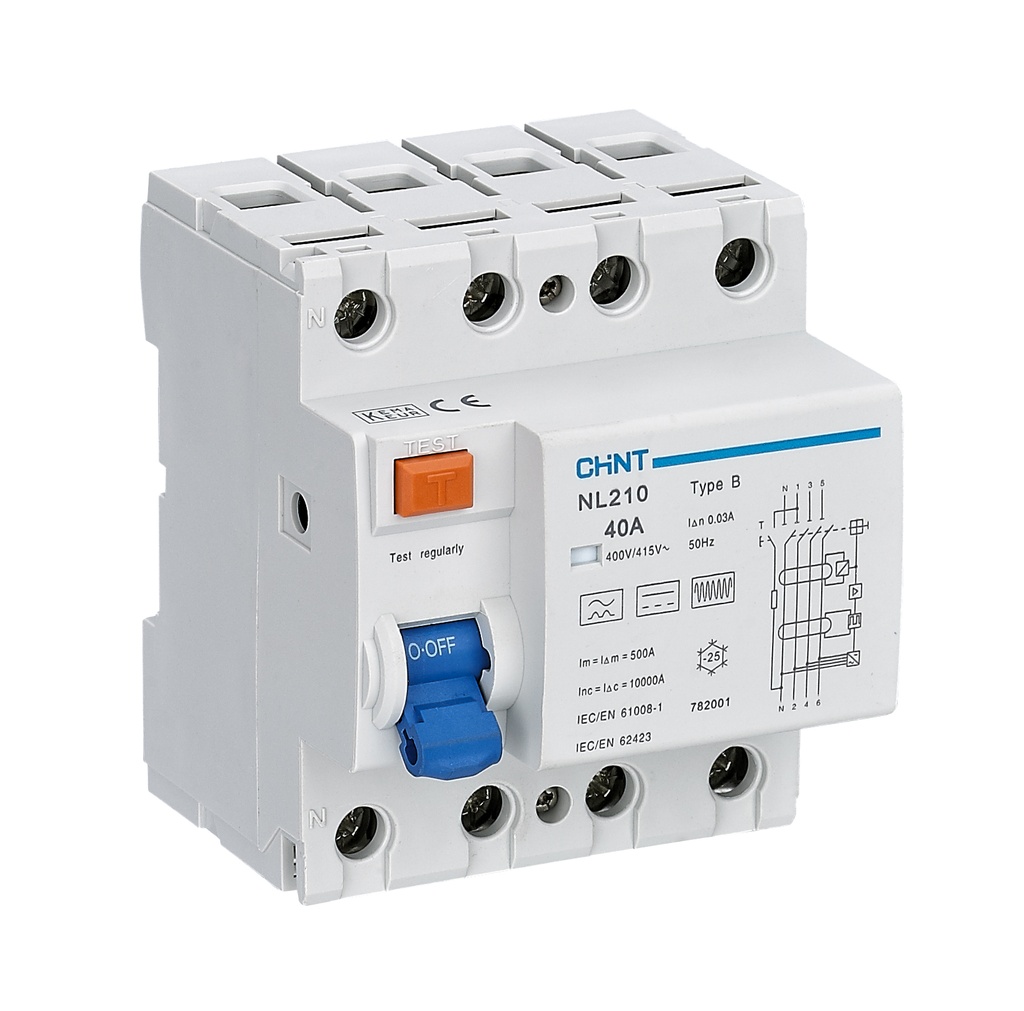 [0702463030CH] Interruptor Diferencial 4P, 63A 30mA , Tipo B, NL210 - Chint - 0702463030CH