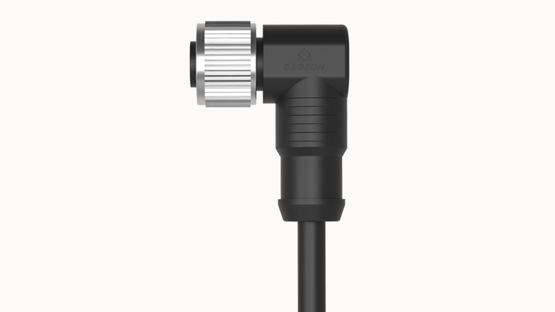 [PM-M12A-04P-FF-SR8B02] Conector Hembra angulo M12, 4 pines, 2mts - Degson - PM-M12A-04P-FF-SR8B02