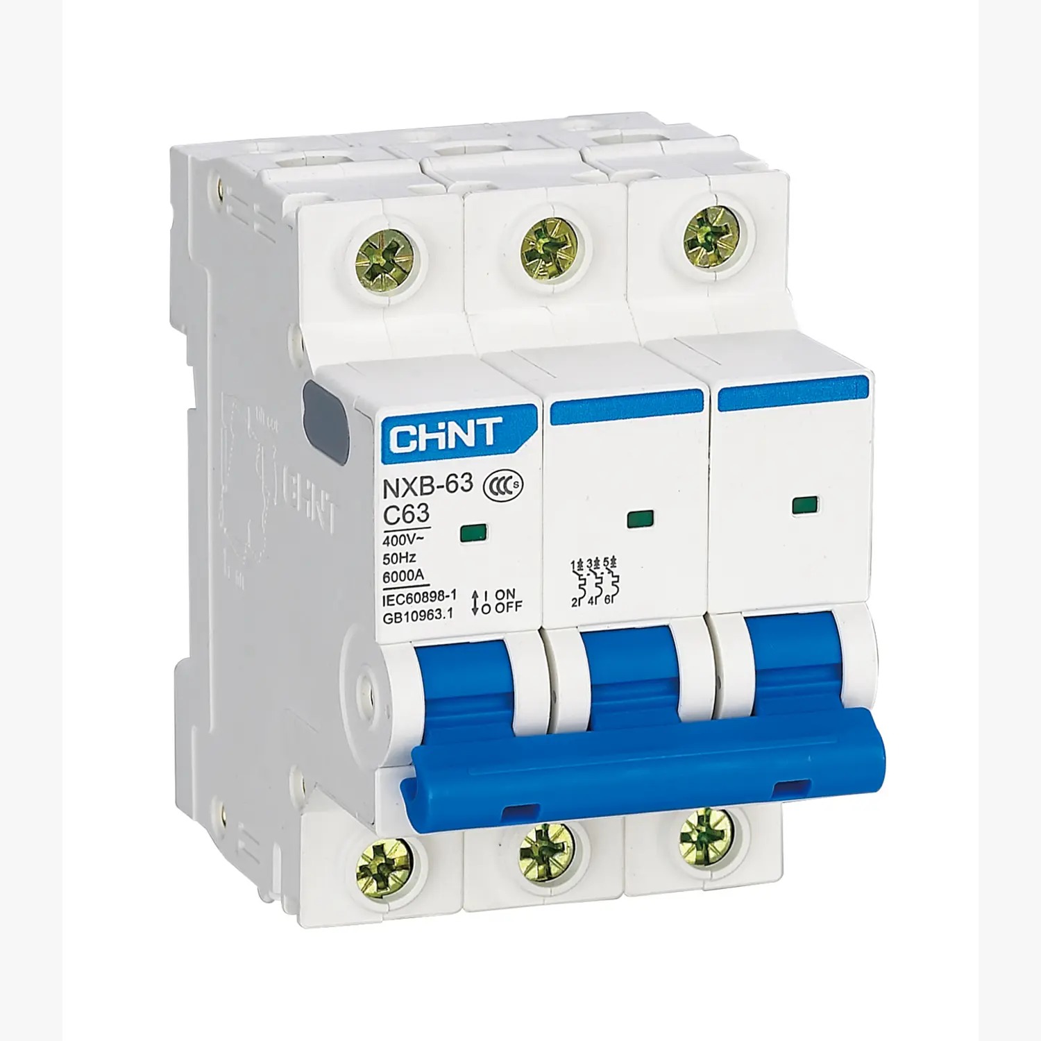 Interruptor NXB-63 3Px6A 6kA curva C CHINT - 070103006CH