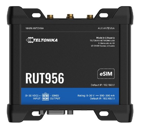 [RUT956] RUT956 Router Industrial - Ethernet - Wi-Fi - 4G LTE - Dual SIM - Teltonika