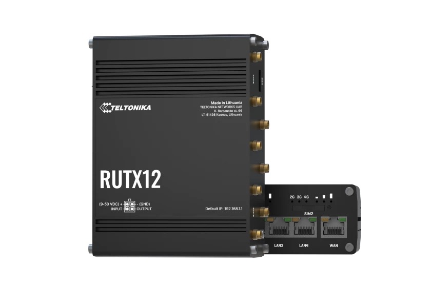 [RUTX12] Router RUTX12 Industrial Teltonika - Ethernet - Wi-Fi - 4G LTE - Doble SIM - Bluetooth