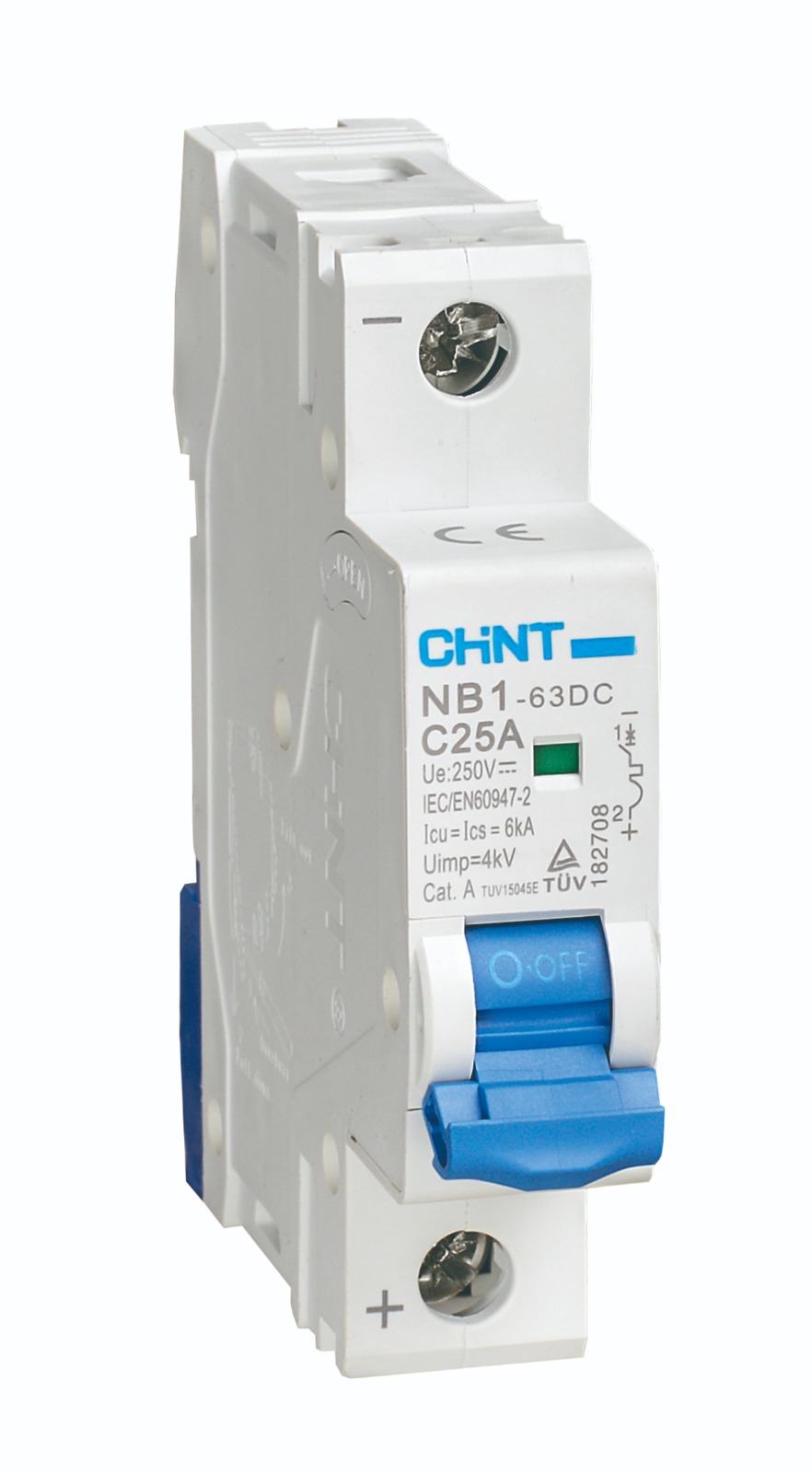 Interruptor DC 1Px06A 250VDC, Curva C - CHINT - 07032106CH