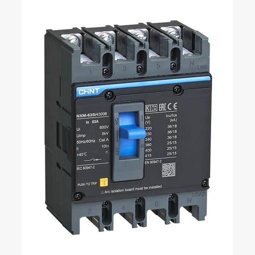 [07212430600CH] Interruptor MCCB fijo NXM-630S 4Px600A 50kA - CHINT - 07212430600CH