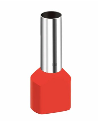 [CKE-F-TE1508-16AWG-1.5MM-RED] Ferrul Doble 16 awg 1,5 mm Rojo (100un) - Cirkon Electric