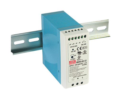 [MDR-40-24] Fuente de Poder Mean Well - Riel DIN - 24VDC - 1.7A - 40.8W