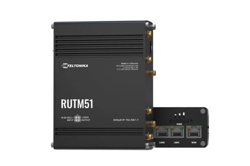 [RUTM51] Router Industrial Teltonika - Ethernet - Wi-Fi Doble Banda - 5G - Doble SIM