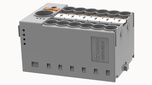 [DPD6/2.5-12P-11-00Z(H)] Repartidor Push in 12 Polos 2.5mm Gris Riel din - Degson