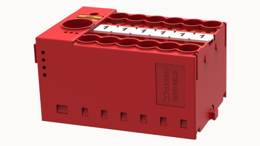 [DPD6/2.5-12P-16-00Z(H)] Repartidor Push in 12 Polos 2.5mm Rojo Riel din - Degson