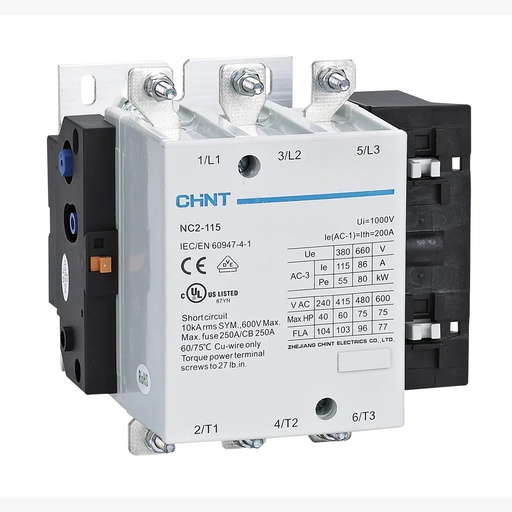 [03011159011CH] Contactor NC2, 115A 4P, 75KW, control 220 Vac - Chint - 03011159011CH