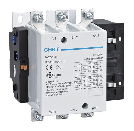 [03011508011CH] Contactor NC2, 150A 3P, 75KW, control 220 Vac - Chint - 03011508011CH