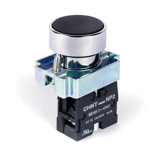 [2506104CH573955] Pulsador Negro, metalico, 1NA, IP40, NP2 - Chint - 2506104CH